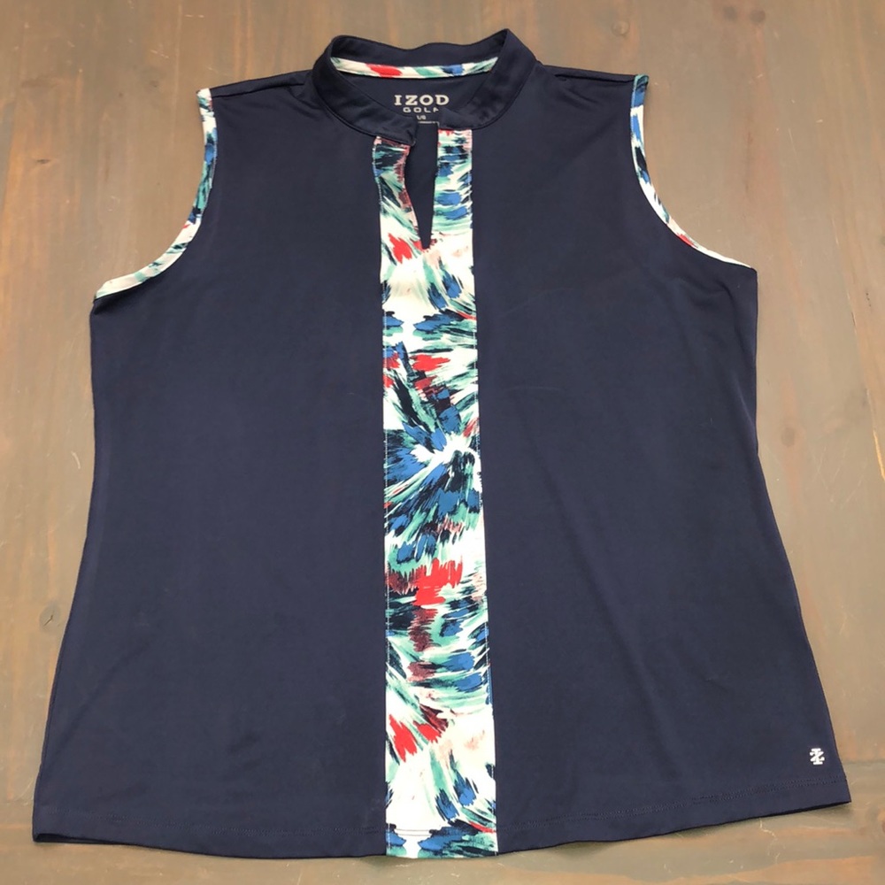 Izod Golf navy floral shirt sz Large